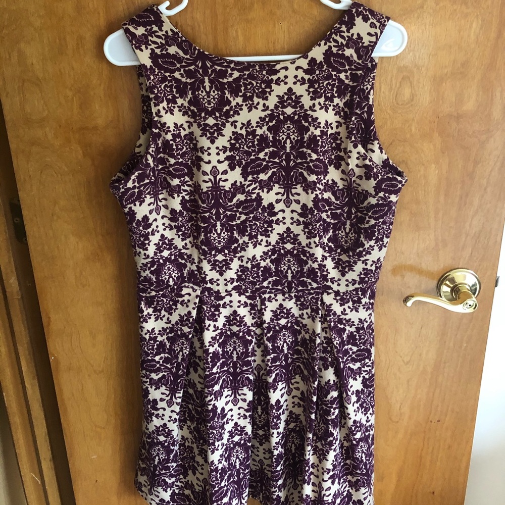 Tan and Purple Sleeveless dress